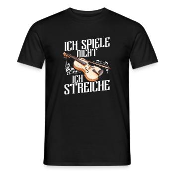 Ich Spiele Nicht Ich Streiche Violine Leidenschaft - Männer T-Shirt - Schwarz - Vorne - AI Model Male 178 light (178cm)