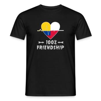 100 % amitié entre la Colombie et la Pologne - T-shirt homme - noir - Devant - AI Model Male 178 light (178cm)