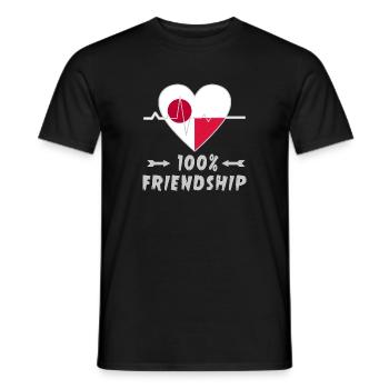 Japan and Poland 100% friendship - Men's T-Shirt - black - Front - AI Model Male 178 light (178cm)