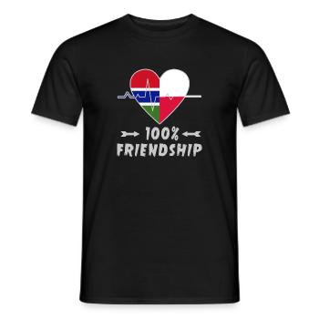 Gambia and Poland 100% friendship - Men's T-Shirt - black - Front - AI Model Male 178 light (178cm)