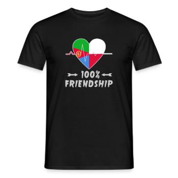 Eritrea und Polen 100% Freundschaft - Männer T-Shirt - Schwarz - Vorne - AI Model Male 178 light (178cm)
