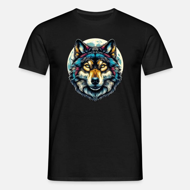 Wolf - Männer T-Shirt - Schwarz