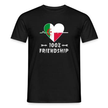 100 % amitié entre l'Algérie et la Pologne - T-shirt homme - noir - Devant - AI Model Male 178 light (178cm)