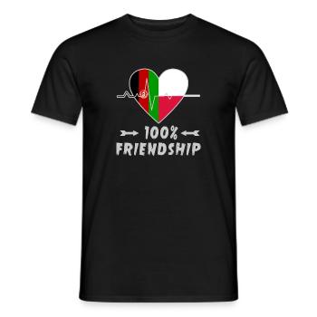 L'Afghanistan et la Pologne : amitié à 100 % - T-shirt homme - noir - Devant - AI Model Male 178 light (178cm)