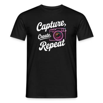 Capturer, créer, répéter - T-shirt homme - noir - Devant - AI Model Male 178 light (178cm)