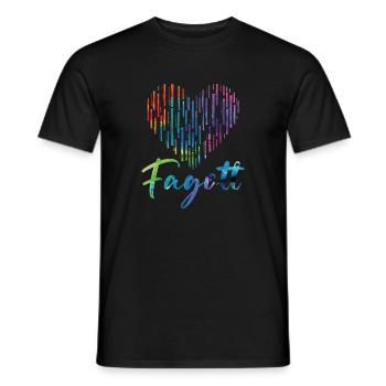 Fagott Herz Design für Fagottisten - Männer T-Shirt - Schwarz - Vorne - AI Model Male 178 light (178cm)