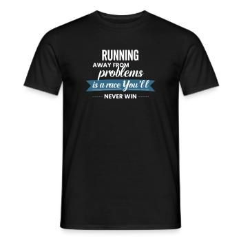 Fuir les problèmes n’est pas une solution - T-shirt homme - noir - Devant - AI Model Male 178 light (178cm)