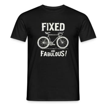 Fixies Fan, Urban Bicycle City Style bike design - Men's T-Shirt - black - Front - AI Model Male 178 light (178cm)