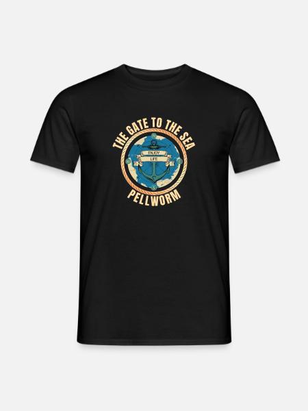 The Gate to the Sea - Pellworm - Männer T-Shirt - Schwarz