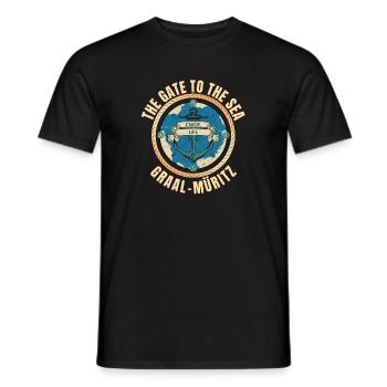The Gate to the Sea - Graal-Müritz - Männer T-Shirt - Schwarz - Vorne - AI Model Male 178 light (178cm)