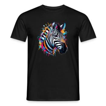 Zebra - Men's T-Shirt - black - Front - AI Model Male 178 light (178cm)