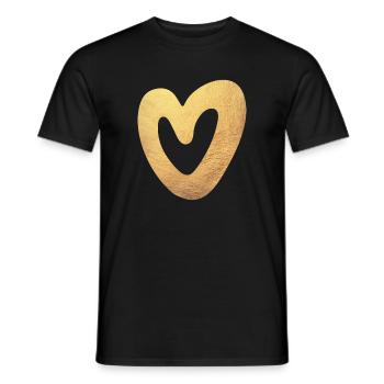 Yoga Herz Gold Liebe Weihnachten Symbol Luxus Love - Männer T-Shirt - Schwarz - Vorne - AI Model Male 178 light (178cm)
