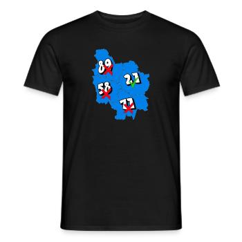 Région Bourgogne - T-shirt homme - noir - Devant - AI Model Male 178 light (178cm)