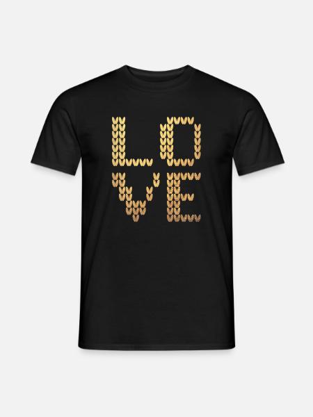 Love Gold Strick Liebe Luxus Strick exklusiv - Männer T-Shirt - Schwarz