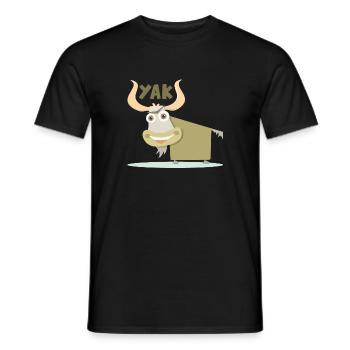 Cheerful and colorful illustration of a yak - Men's T-Shirt - black - Front - AI Model Male 178 light (178cm)