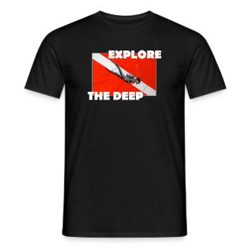 EXPLORE THE DEEP - Men's T-Shirt - black - Front - AI Model Male 178 light (178cm)