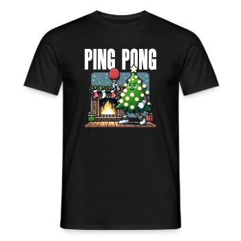 Table Tennis Christmas Tree Costume Christmas Tree - Men's T-Shirt - black - Front - AI Model Male 178 light (178cm)