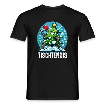 Ping Pong Arbre de Noël Costume Arbre de Noël Père Noël - T-shirt homme - noir - Devant - AI Model Male 178 light (178cm)