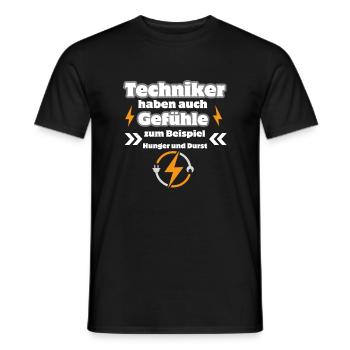 Techniker Gefühle - Männer T-Shirt - Schwarz - Vorne - AI Model Male 178 light (178cm)