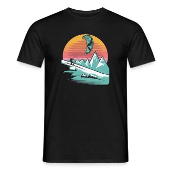 Snowkite Coucher de soleil minimaliste - T-shirt homme - noir - Devant - AI Model Male 178 light (178cm)