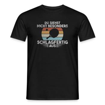 Tischtennis lustiges Geschenk - Männer T-Shirt - Schwarz - Vorne - AI Model Male 178 light (178cm)