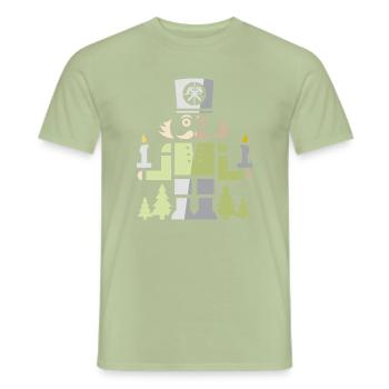 Nussknacker Bergmann – Erzgebirge Kunst Symbol - Männer T-Shirt - Sage - Vorne - AI Model Male 178 light (178cm)