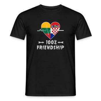 Lithuania and Croatia 100% friendship - Men's T-Shirt - black - Front - AI Model Male 178 light (178cm)