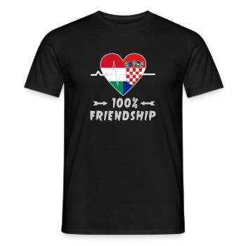 Ungarn und Kroatien 100% Freundschaft - Männer T-Shirt - Schwarz - Vorne - AI Model Male 178 light (178cm)