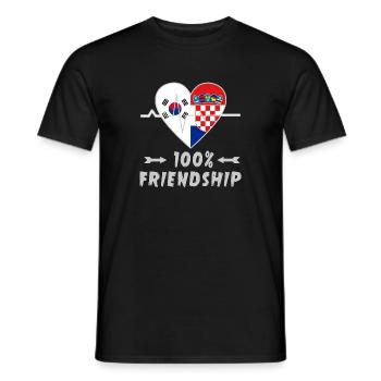 South Korea and Croatia 100% friendship - Men's T-Shirt - black - Front - AI Model Male 178 light (178cm)