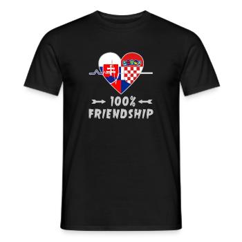 Slowakei und Kroatien 100% Freundschaft - Männer T-Shirt - Schwarz - Vorne - AI Model Male 178 light (178cm)