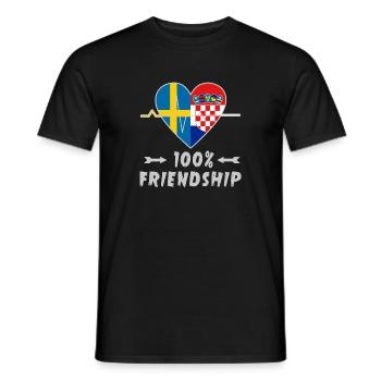 Sweden and Croatia 100% friendship - Men's T-Shirt - black - Front - AI Model Male 178 light (178cm)