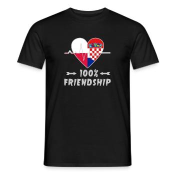 100 % amitié entre la Pologne et la Croatie - T-shirt homme - noir - Devant - AI Model Male 178 light (178cm)