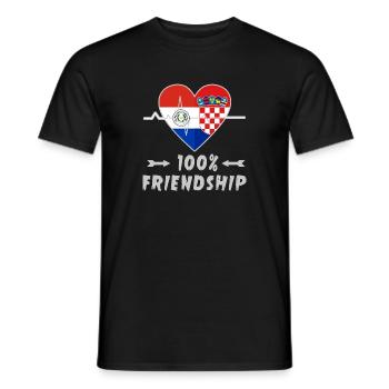 100 % amitié entre le Paraguay et la Croatie - T-shirt homme - noir - Devant - AI Model Male 178 light (178cm)