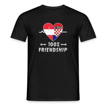 Austria and Croatia 100% friendship - Men's T-Shirt - black - Front - AI Model Male 178 light (178cm)