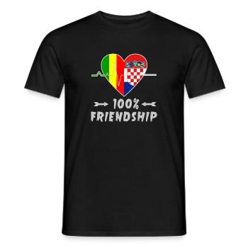 100 % amitié entre le Mali et la Croatie - T-shirt homme - noir - Devant - AI Model Male 178 light (178cm)