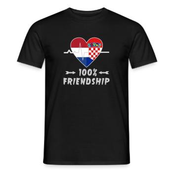 Netherlands and Croatia 100% friendship - Men's T-Shirt - black - Front - AI Model Male 178 light (178cm)