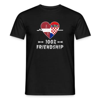 Lettland und Kroatien 100% Freundschaft - Männer T-Shirt - Schwarz - Vorne - AI Model Male 178 light (178cm)