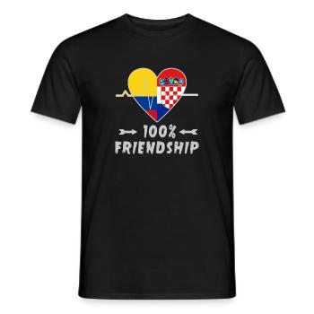 100 % amitié entre la Colombie et la Croatie - T-shirt homme - noir - Devant - AI Model Male 178 light (178cm)