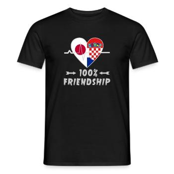 Japan and Croatia 100% friendship - Men's T-Shirt - black - Front - AI Model Male 178 light (178cm)