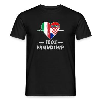 Italy and Croatia 100% friendship - Men's T-Shirt - black - Front - AI Model Male 178 light (178cm)