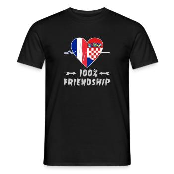 France and Croatia 100% friendship - Men's T-Shirt - black - Front - AI Model Male 178 light (178cm)