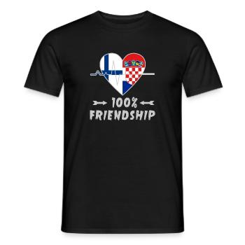 Finland and Croatia 100% friendship - Men's T-Shirt - black - Front - AI Model Male 178 light (178cm)