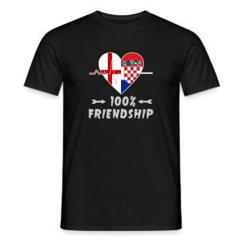 L'Angleterre et la Croatie : amitié à 100 % - T-shirt homme - noir - Devant - AI Model Male 178 light (178cm)