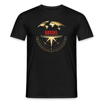 Koordinaten Kassel - Männer T-Shirt - Schwarz - Vorne - AI Model Male 178 light (178cm)