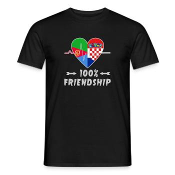 Eritrea und Kroatien 100% Freundschaft - Männer T-Shirt - Schwarz - Vorne - AI Model Male 178 light (178cm)