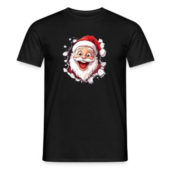 Merry Santa Claus - Men's T-Shirt - black - Front - AI Model Male 178 light (178cm)