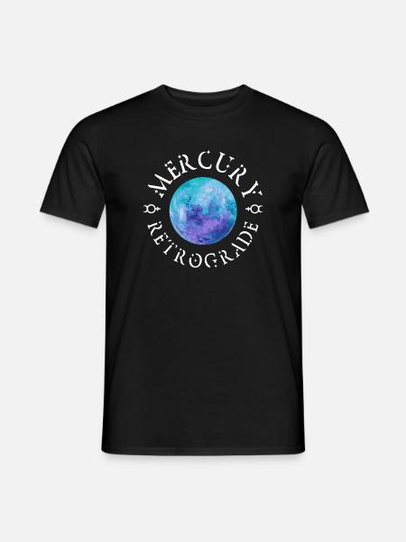 Mercury Retrograde White - Männer T-Shirt - Schwarz