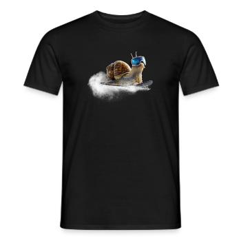 Plus cool que le reste, l’escargot de snowboard. - T-shirt homme - noir - Devant - AI Model Male 178 light (178cm)