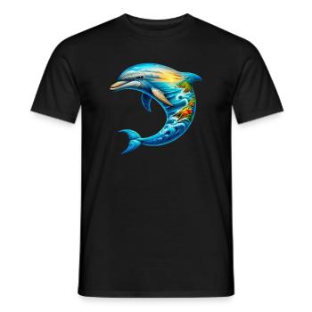 Dauphin - T-shirt homme - noir - Devant - AI Model Male 178 light (178cm)