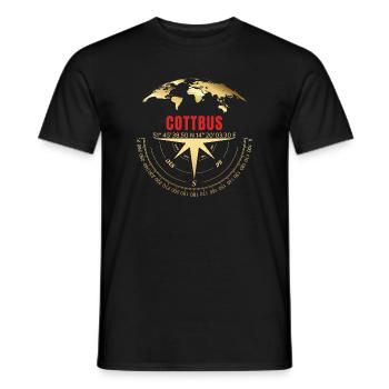 Koordinaten Cottbus - Männer T-Shirt - Schwarz - Vorne - AI Model Male 178 light (178cm)